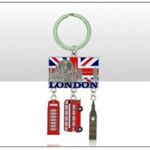 London Montage/Phone Box/Bus/Big Ben Keyring