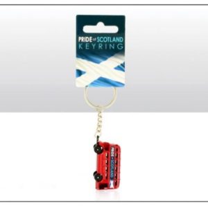 Bus Red Metal Die Cast Keyring – Scotland