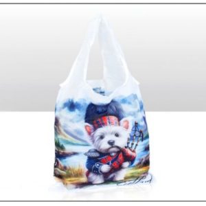 Scotland Piper Westie Fold Up Shopping Bag