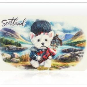 Scotland Piper Westie Printed Resin Magnet