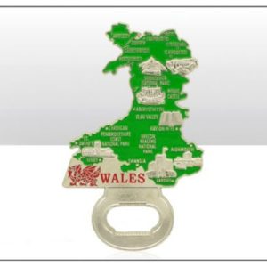 Wales Map Metal Bottle Opener Magnet