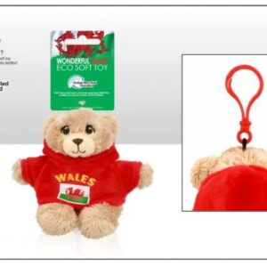 Wales Red Hoodie Soft Toy 9.5cm with clip