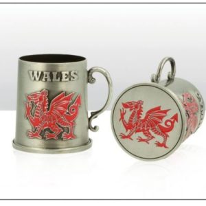 Wales Cymru Dragon Metal Mini Tankard Ornament