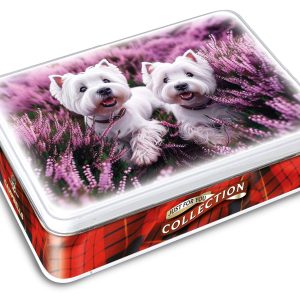 Westie Dogs in Heather Shortbread Tin