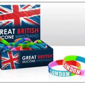 London Lettering Rainbow Silicone Wristband